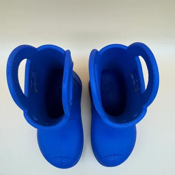 Crocs Kids Unisex Blue Rubber Rain Boots Lightweight Size Kids C7 waterproof - Picture 7 of 9
